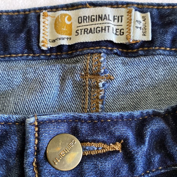 Carhartt Blaine Original Fit Straight Leg Jeans mid Rise Medium wash Size 14R - Picture 6 of 16